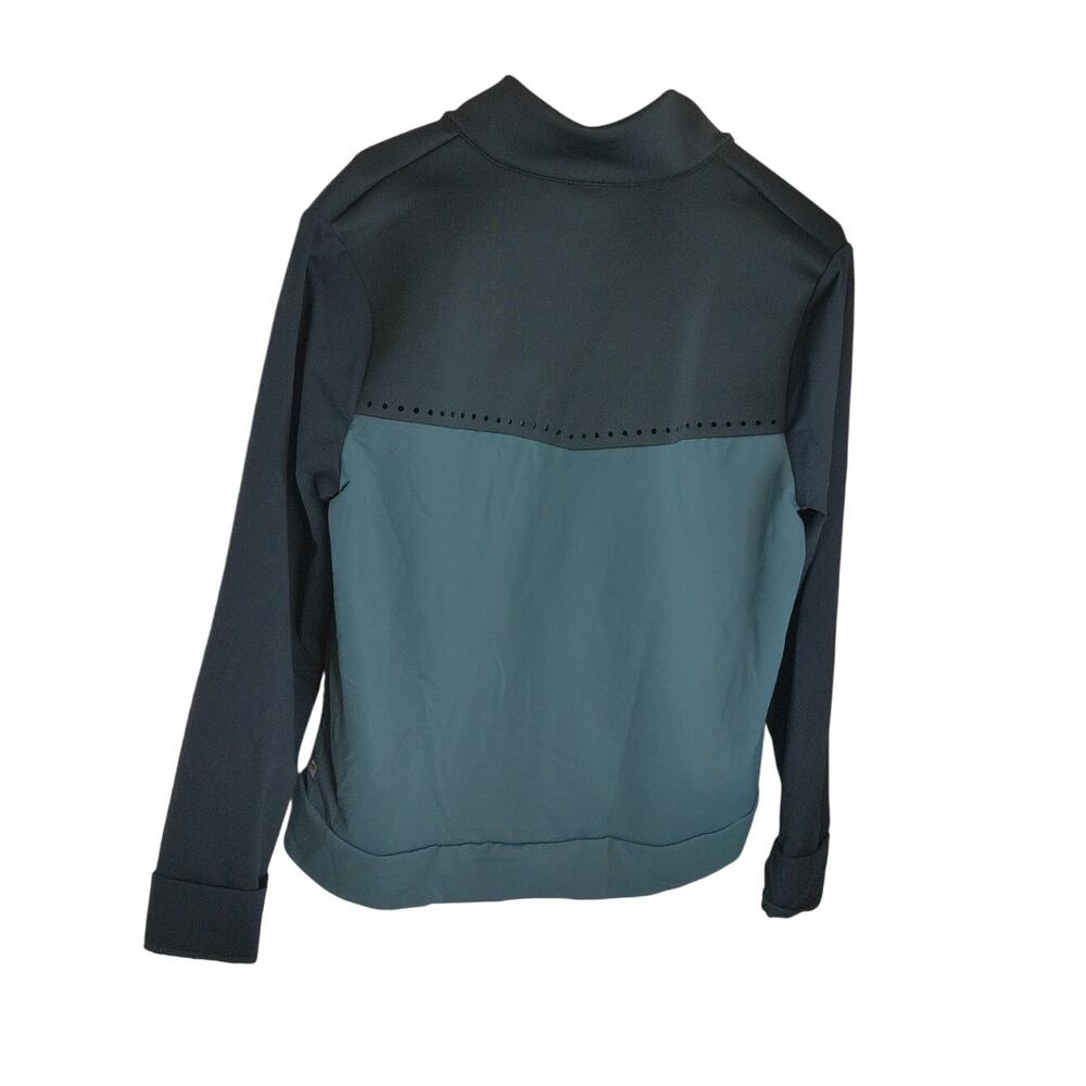 Fabletics Cleo Full Zip Jacket Green Colorblock Perforated Track Coat XL - Picture 10 of 12